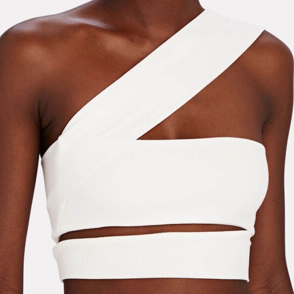 LAMA JOUNI Bandage Ribbed-Knit Top